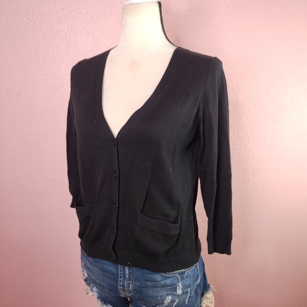 Gap | Black Cotton Cardigan Sweater Small‎